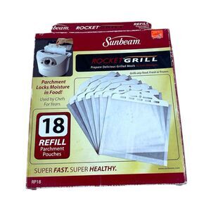 Sunbeam RP36 Rocket Grill Refill Parchment Pouches 8 Pack Refill Bag Pouch